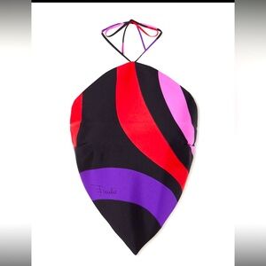Pucci printed silk halter neck top